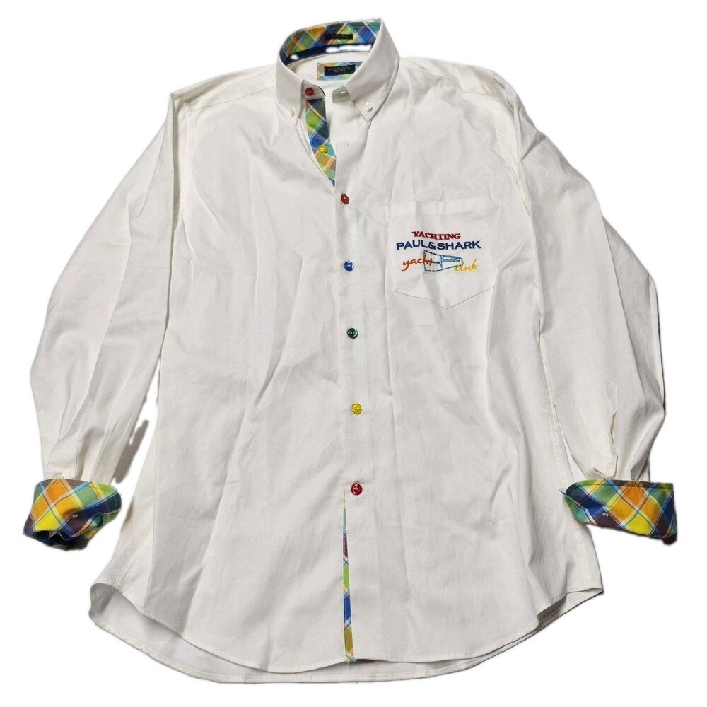 Paul & Shark Yachting Made in Italy Medium Shirt Nautical Button Down Boat NWOT